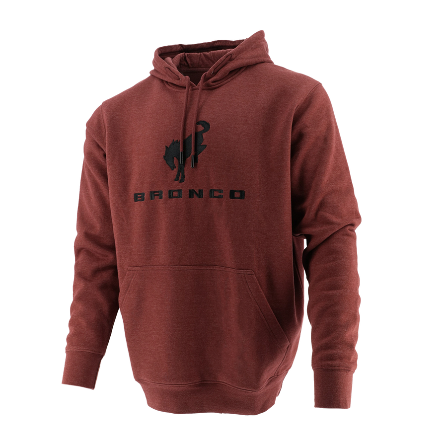 Bronco Men's Embroidered Hooded Pullover Fleece