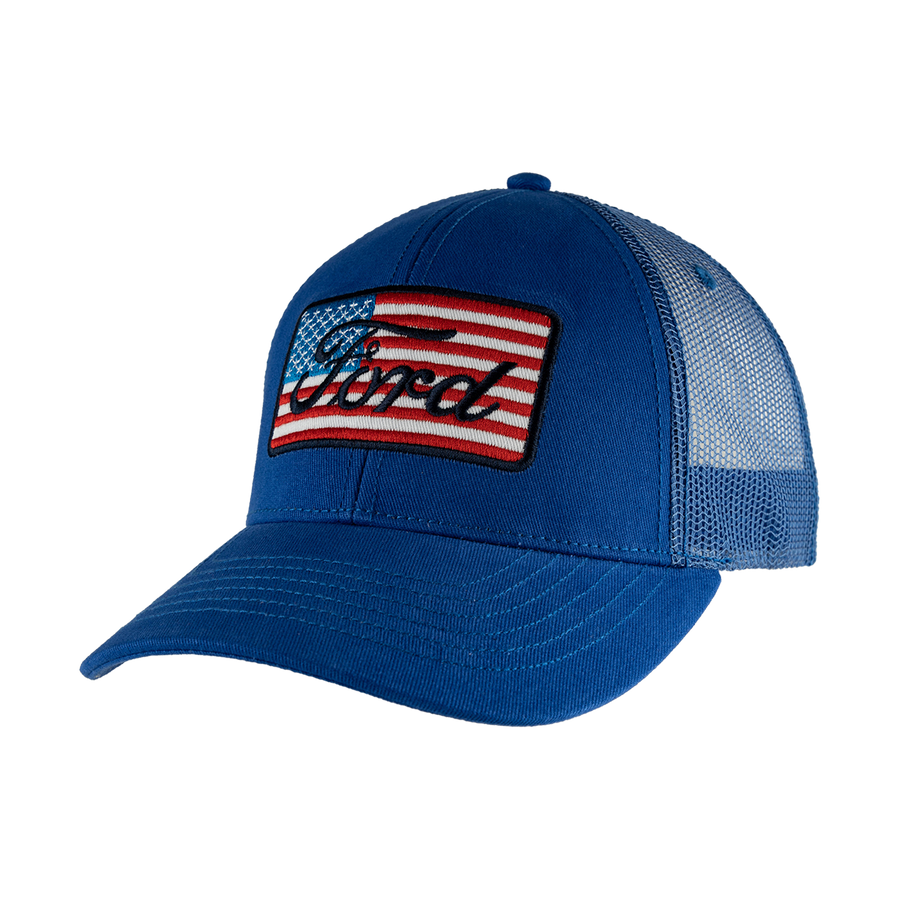 Ford Script Flag Patch Snapback Hat