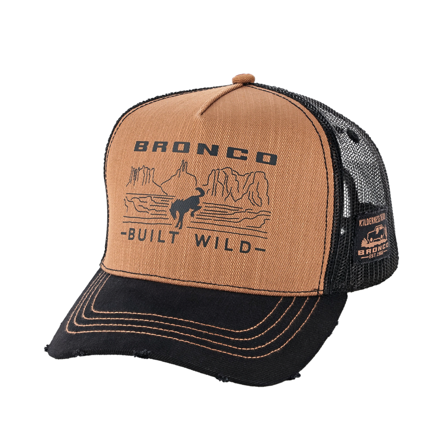 Ford Bronco Built Wild Distressed Canvas Trucker Hat