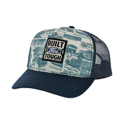 Ford Built Ford Tough Vintage Flat Bill Trucker Hat