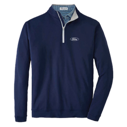 Ford Executive Peter Millar OVAL LOGO Men's Perth Stretch Loop Terry Quarter-Zip Pullover