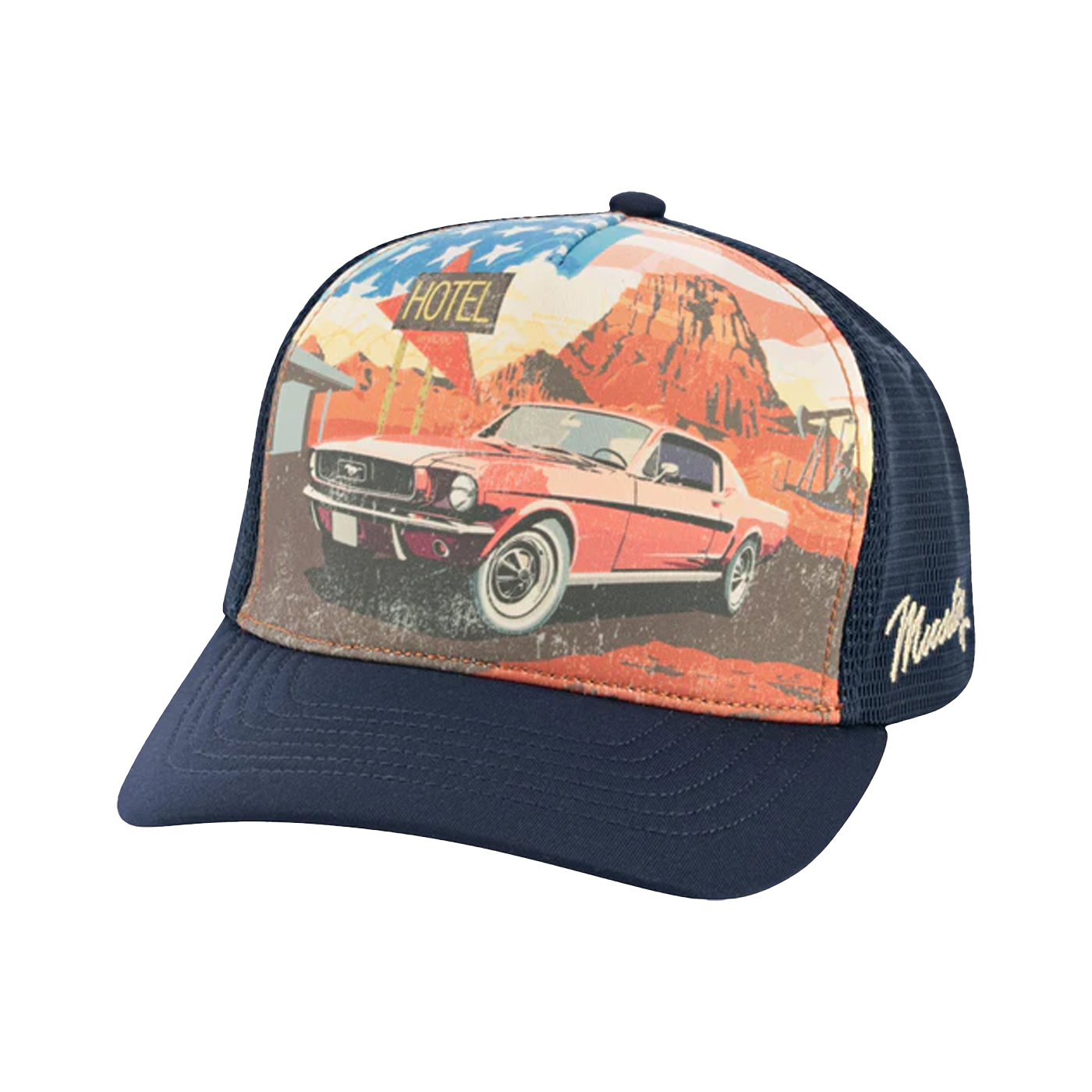 Ford Mustang Vintage Route Trucker Hat
