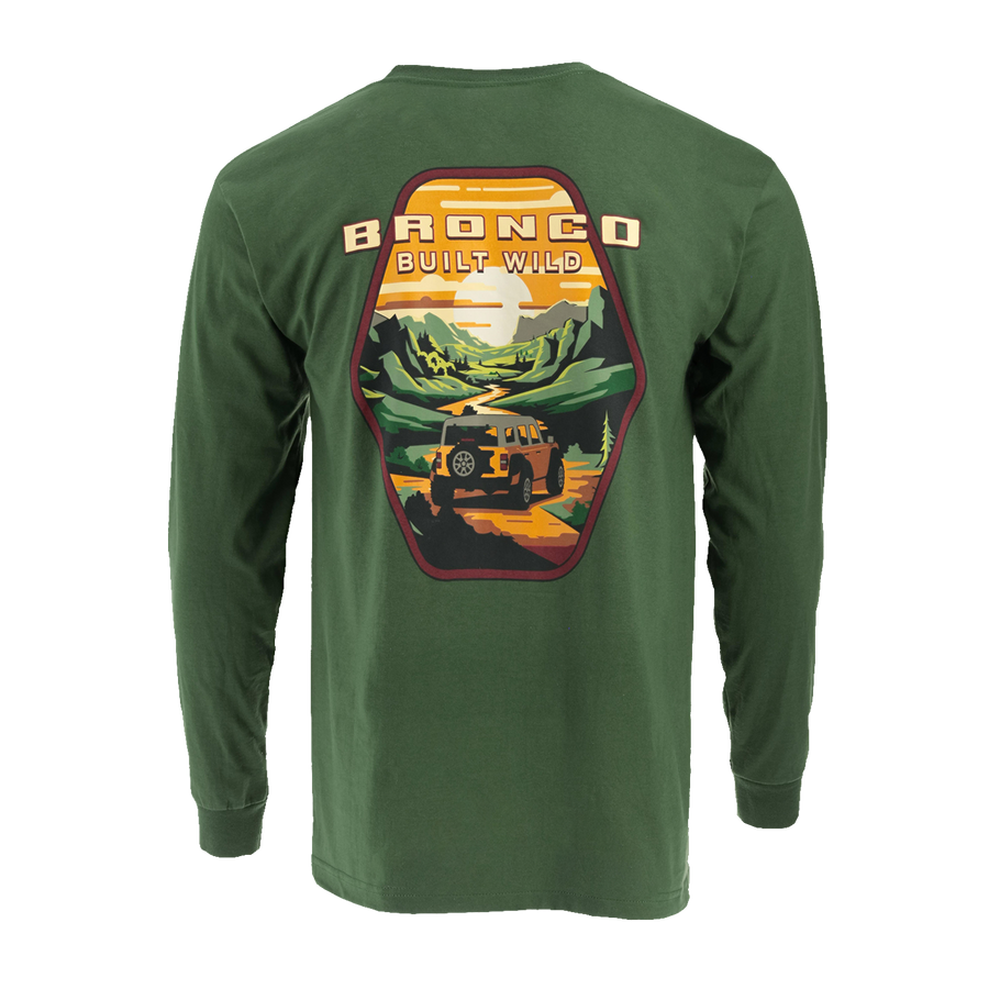 Ford Bronco Men's Built Wild Badge Long Sleeve T-Shirt