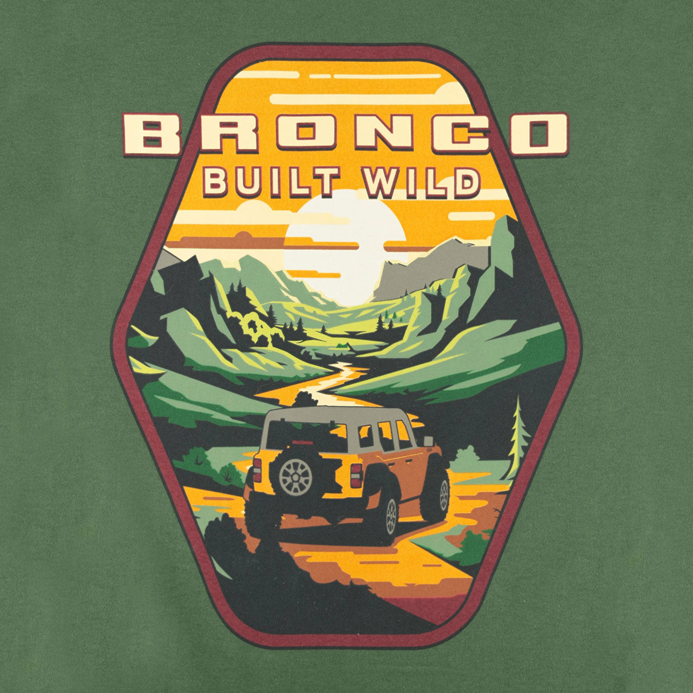 Ford Bronco Men's Built Wild Badge Long Sleeve T-Shirt