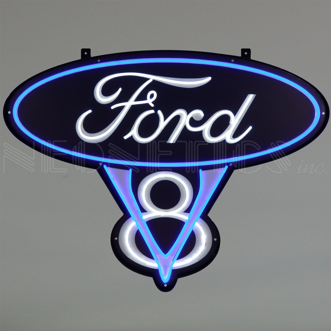 Ford V8 Led Flex-Neon Sign In Steel Can