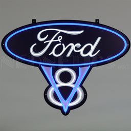 Ford V8 Led Flex-Neon Sign In Steel Can