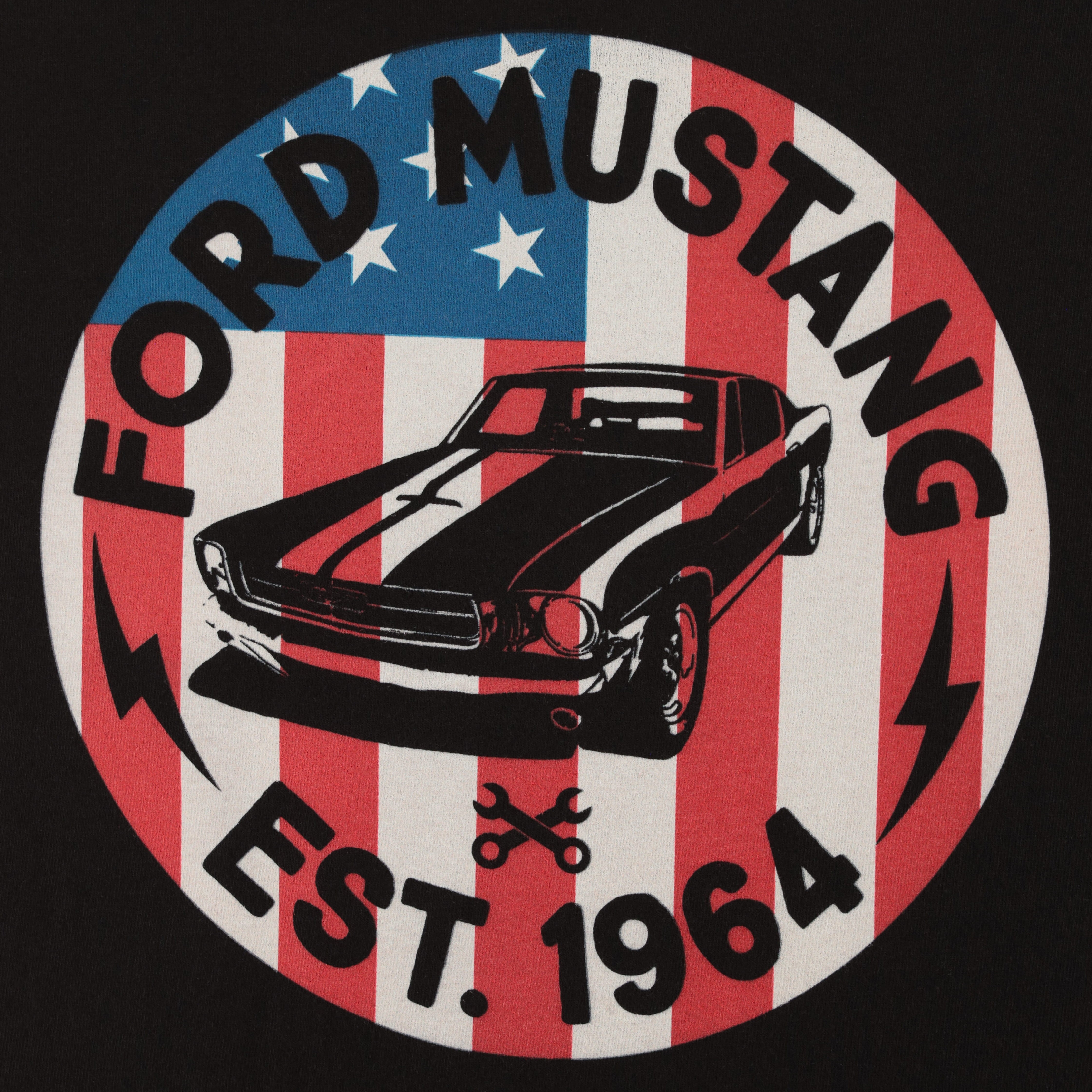 Ford Mustang Men's Vintage Est 1964 Flag Made in the USA Pocket T-Shirt