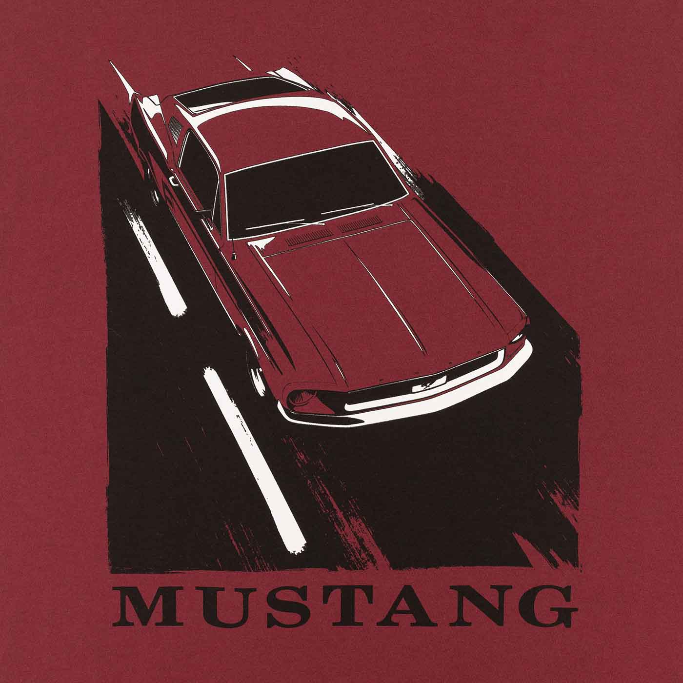 Mustang Men's Car on Road Graphic T-Shirt