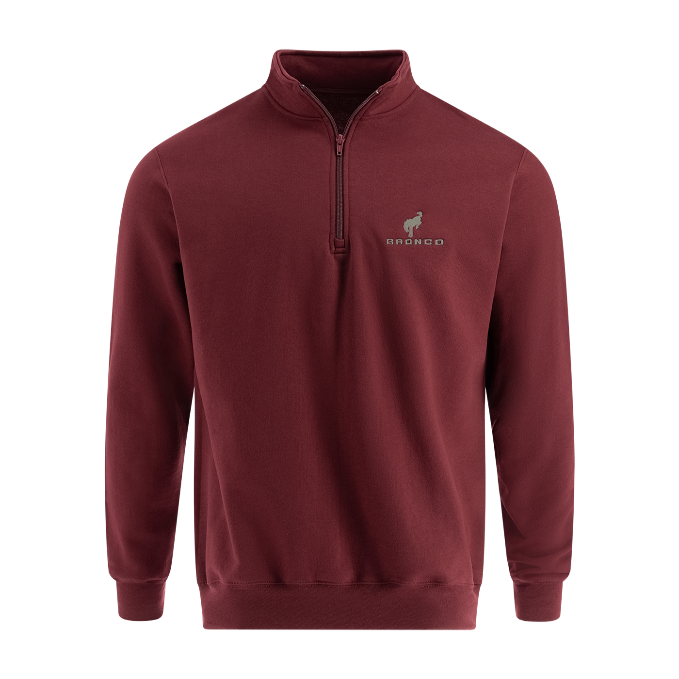 Bronco Stacked Logo Men's 1/4-Zip Pullover Sweatshirt