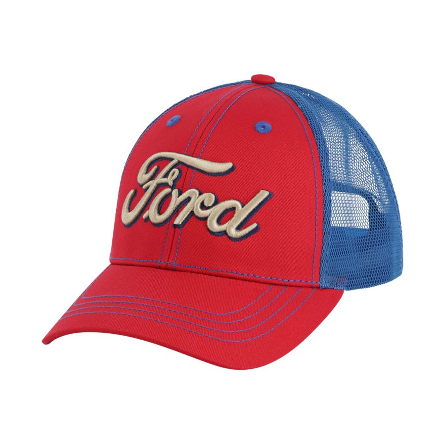 Ford Logo Americana Script Trucker Hat