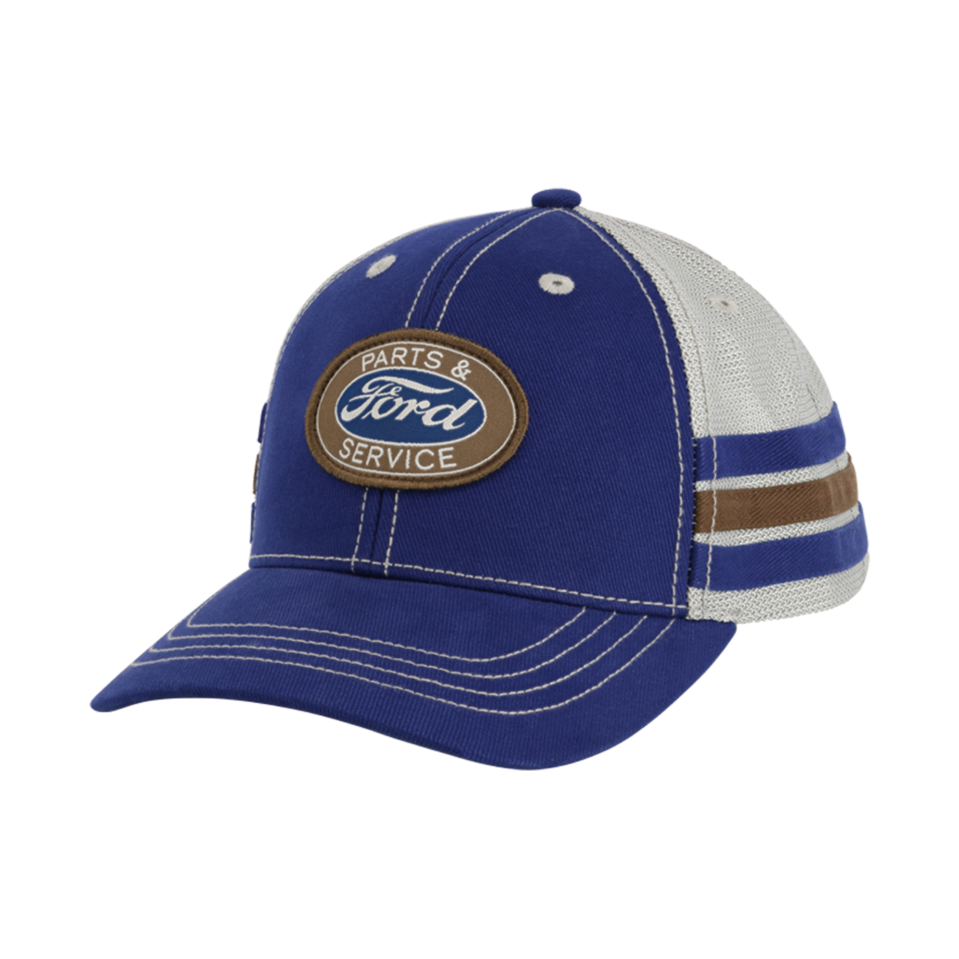 Ford Logo Parts And Service Striped Trucker Hat