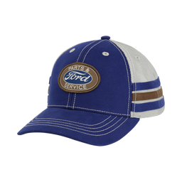 Ford Logo Parts And Service Striped Trucker Hat