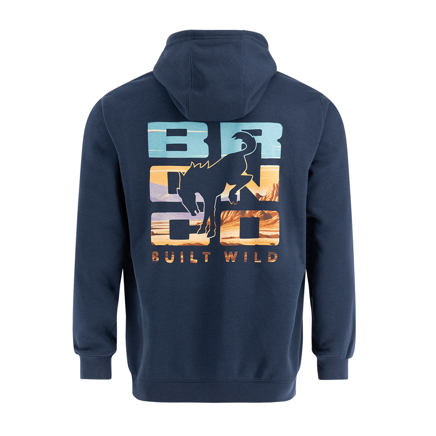Bronco Desert Sunset Hooded Pullover Sweatshirt