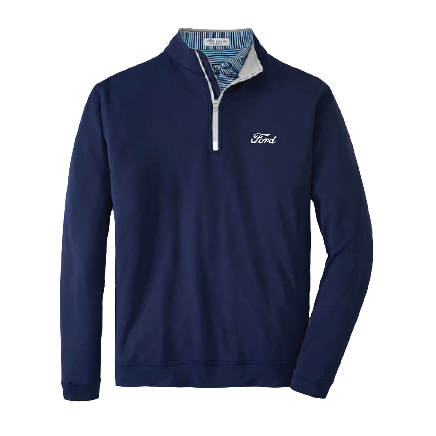 Ford Executive Peter Millar SCRIPT LOGO Men's Perth Stretch Loop Terry Quarter-Zip Pullover