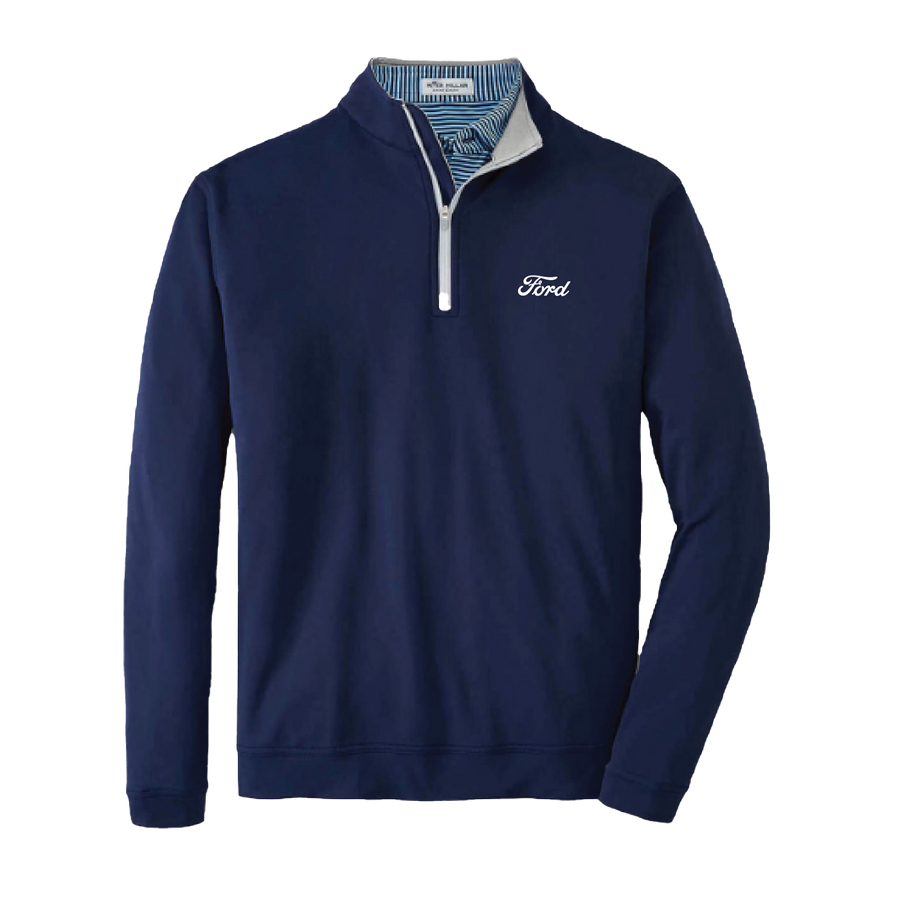 Ford Executive Peter Millar SCRIPT LOGO Men's Perth Stretch Loop Terry Quarter-Zip Pullover